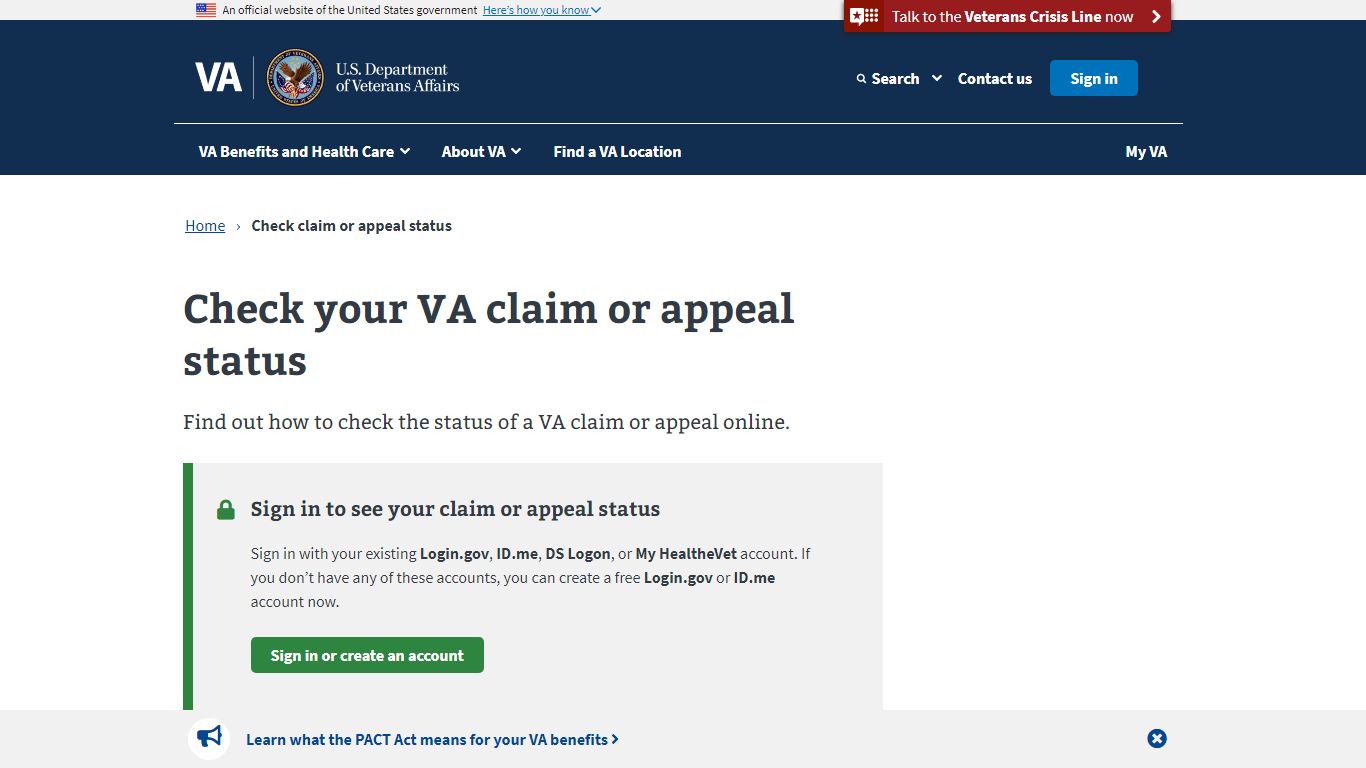 Check Your VA Claim Or Appeal Status | Veterans Affairs